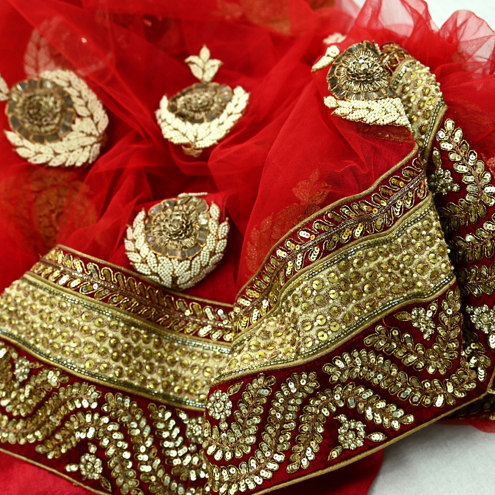 Indian New Heavy Pure Silk Hand Embroidered Designer Sabyasachi Lehenga 3pcs Set
