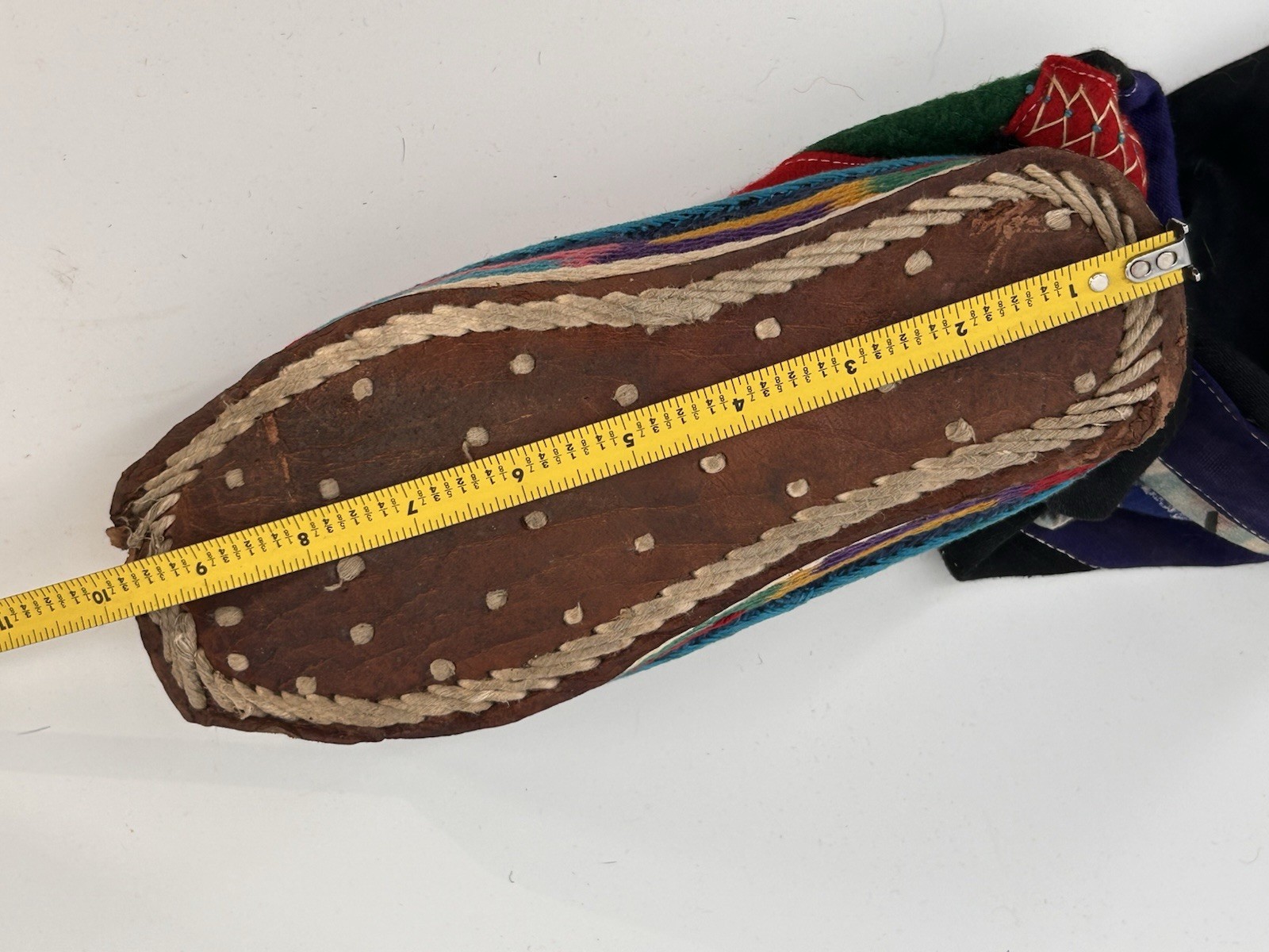 Vintage 1960s Tibetan Felt Hand Embroidered Felt Boots Boho Mongolian Himalayan
