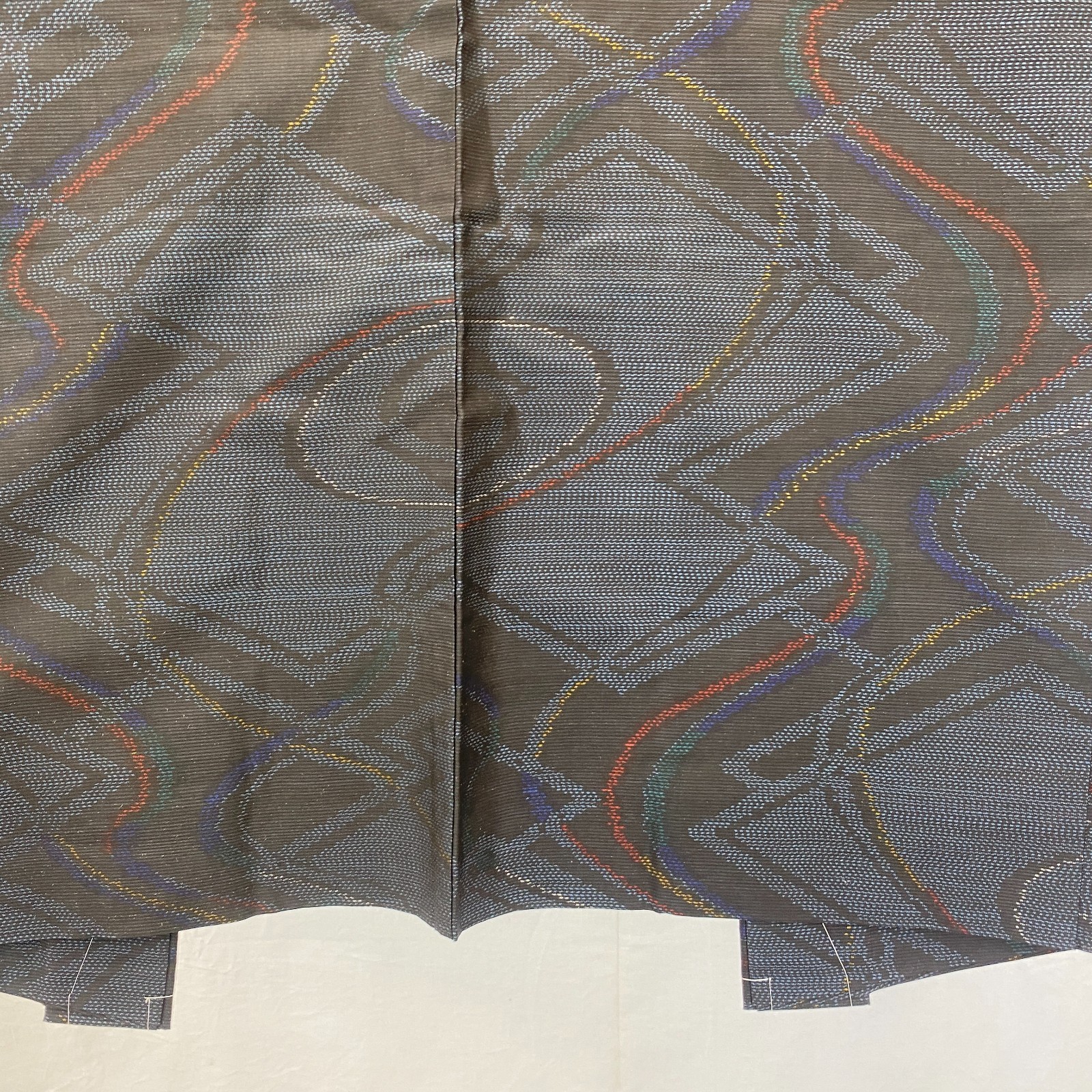 Japanese Vintage Kimono Haori Jacket Silk Navy Oshima Traditional Authentic 33in