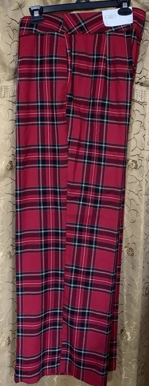 Cato Women’s Red Tartan Plaid Traditional Scottish Kilt Pants Size M