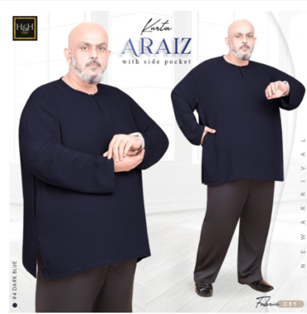 Mens Muslim Long Sleeve Collarless Plain Kurta Shirts Short Kaftan Plus Size