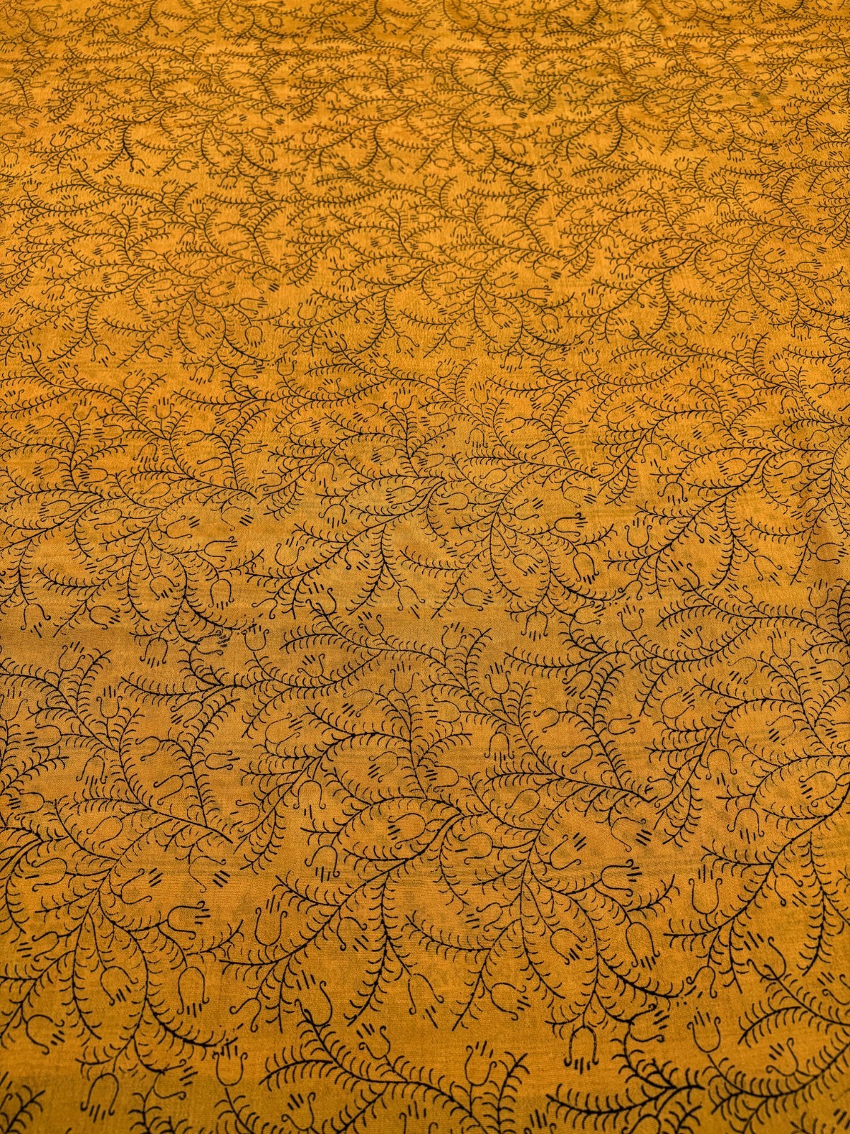 Vintage Mustard Chiffon Silk Saree | Lightweight Fabric for DIY & Sewing CS1058
