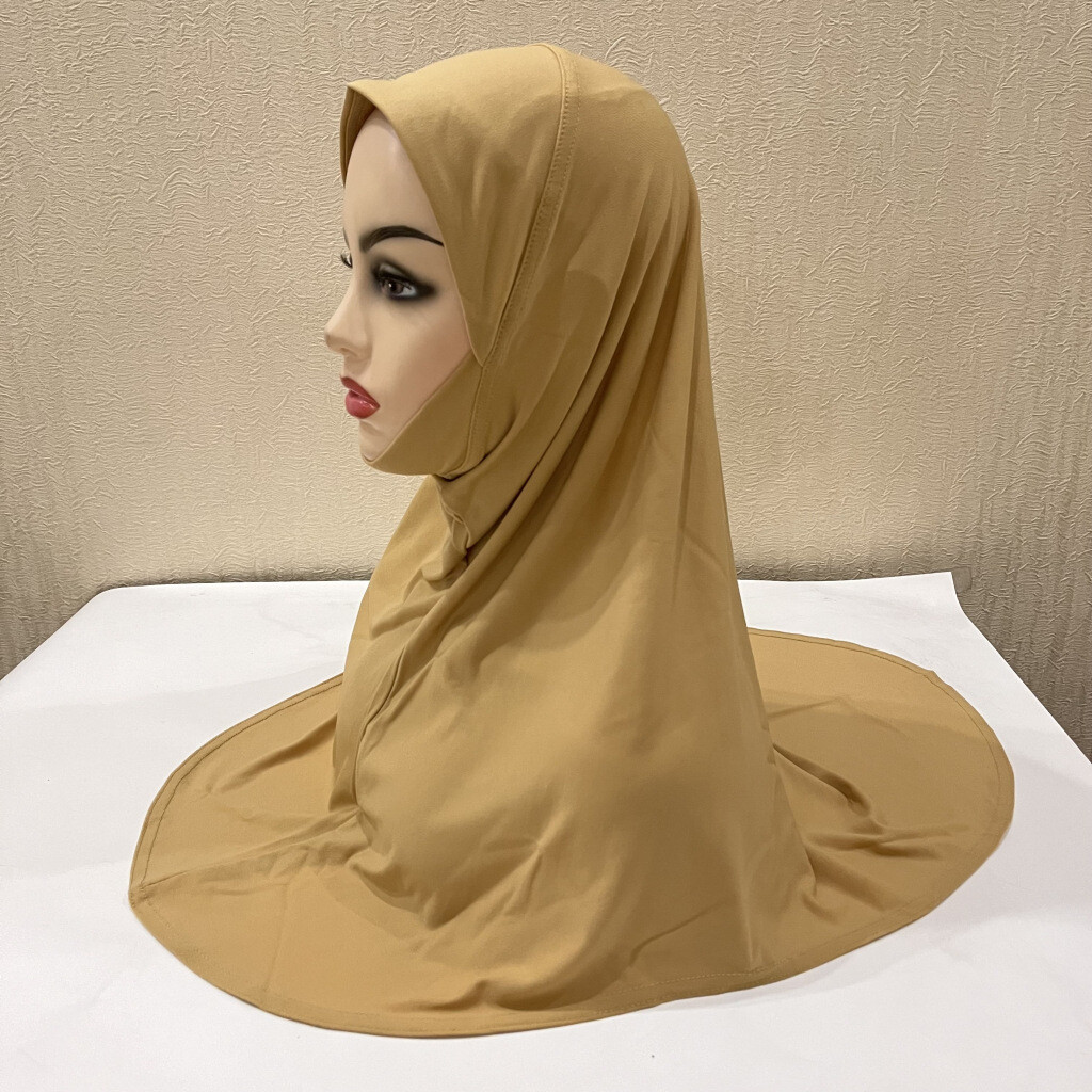 Teenage Girls Dwarf Womens Solid Color Amira Turban Muslim Prayer Hijab Headwear
