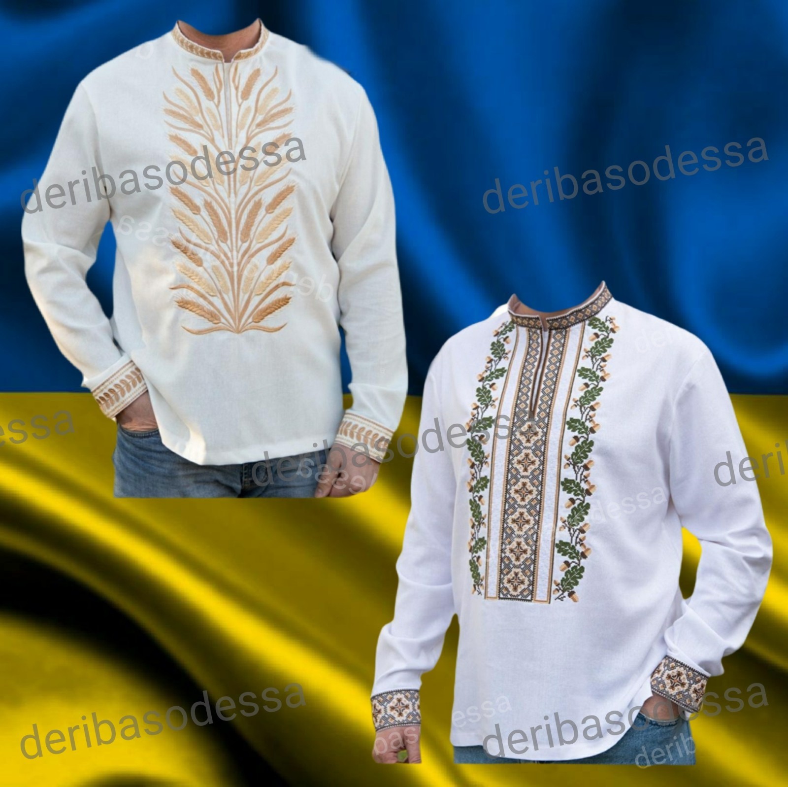 Ukrainian Embroidered Tradition shirt for men Sorochka Vyshyvanka Size(S-M)-5XL