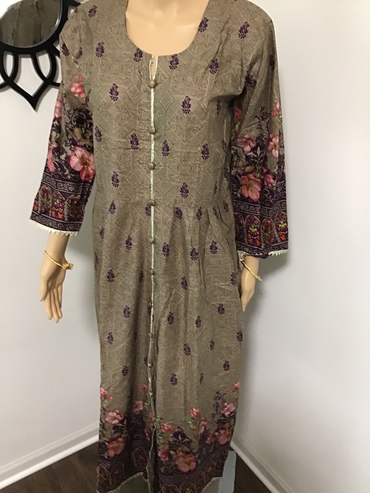 Pakistani Indian Trendy Designer Long Kurta Maxi Lawn Cotton Small