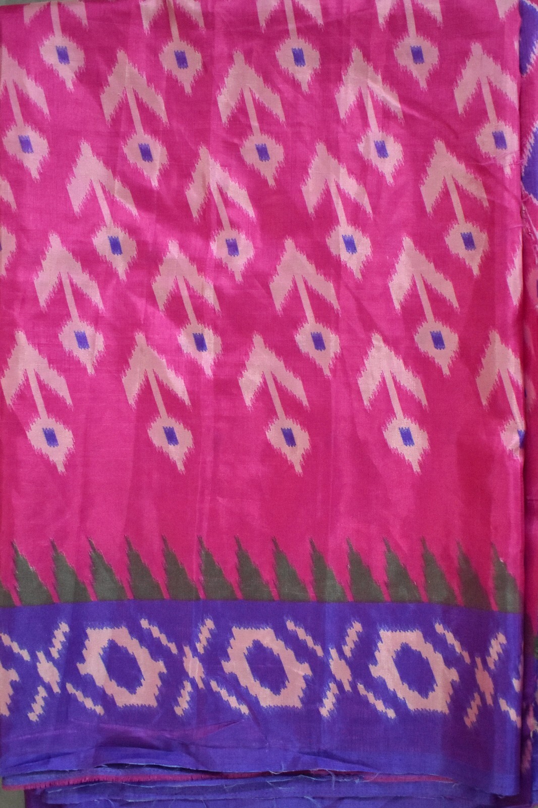 FNC Vintage Pink Sambalpuri Ikat Sarees Handwoven Art Silk Sari Fabric Antique