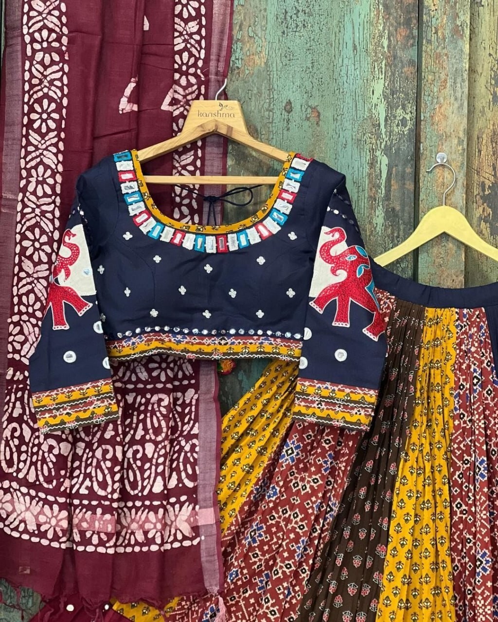 Beautiful Multicolor Navratri Lehenga Choli For Women By Aadat Export