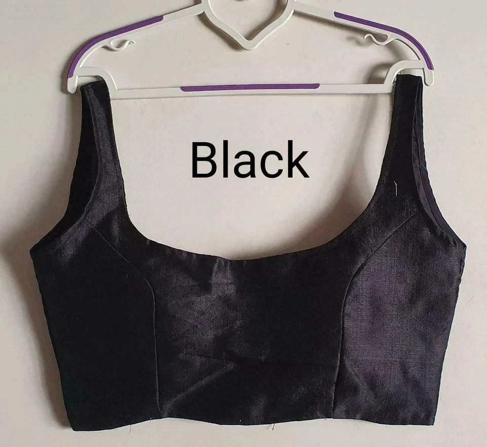 Indian Plain Stitched Sleeveless Blouse Bollywood Designer Full Stitched Blouse