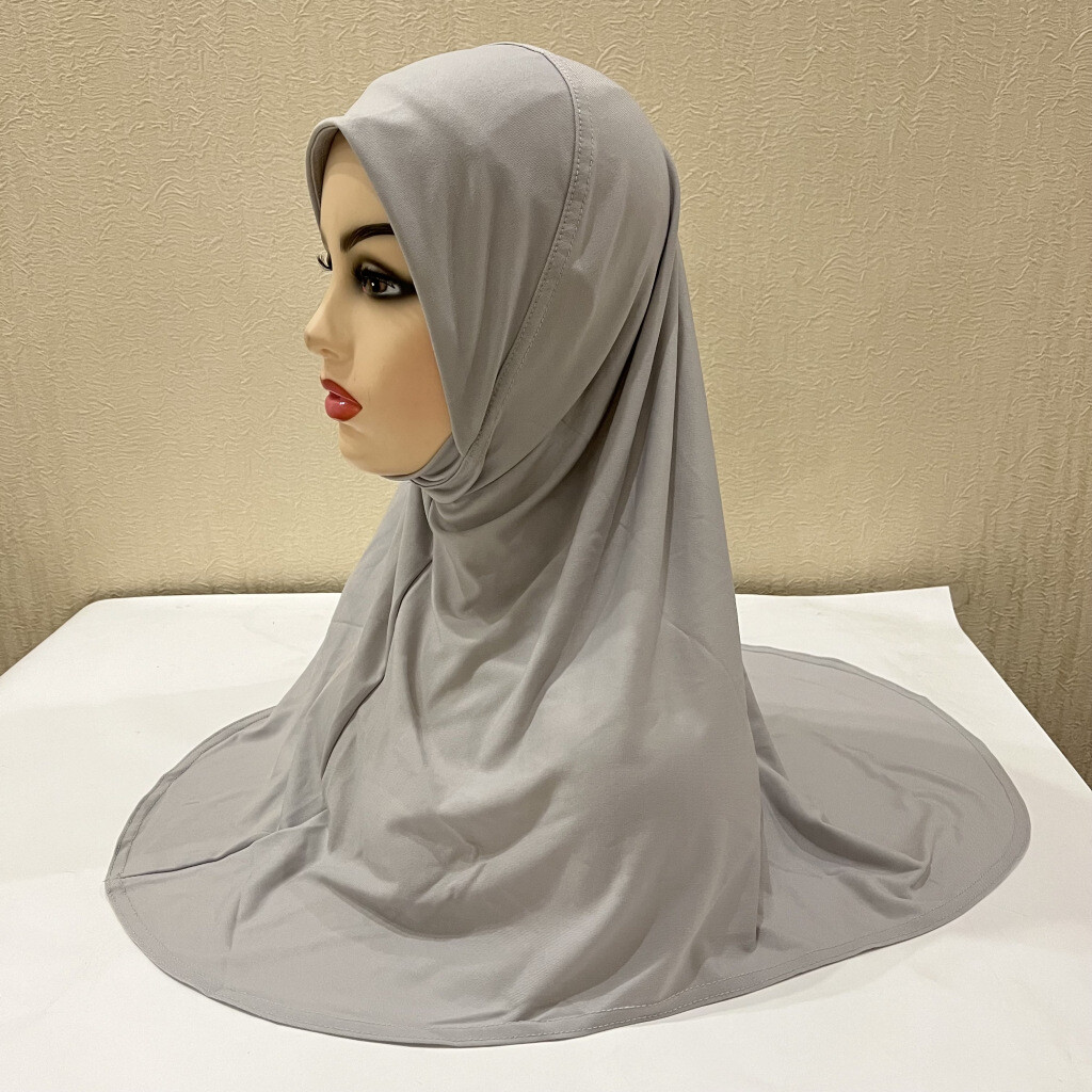 Teenage Girls Dwarf Womens Solid Color Amira Turban Muslim Prayer Hijab Headwear