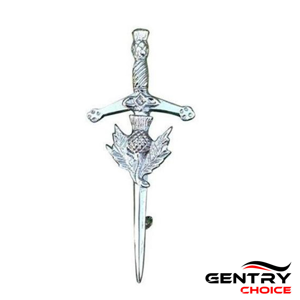 Scottish Thistle Sword Silver Kilt Pin Men Highlanders Sword Tartan Kilt Pin