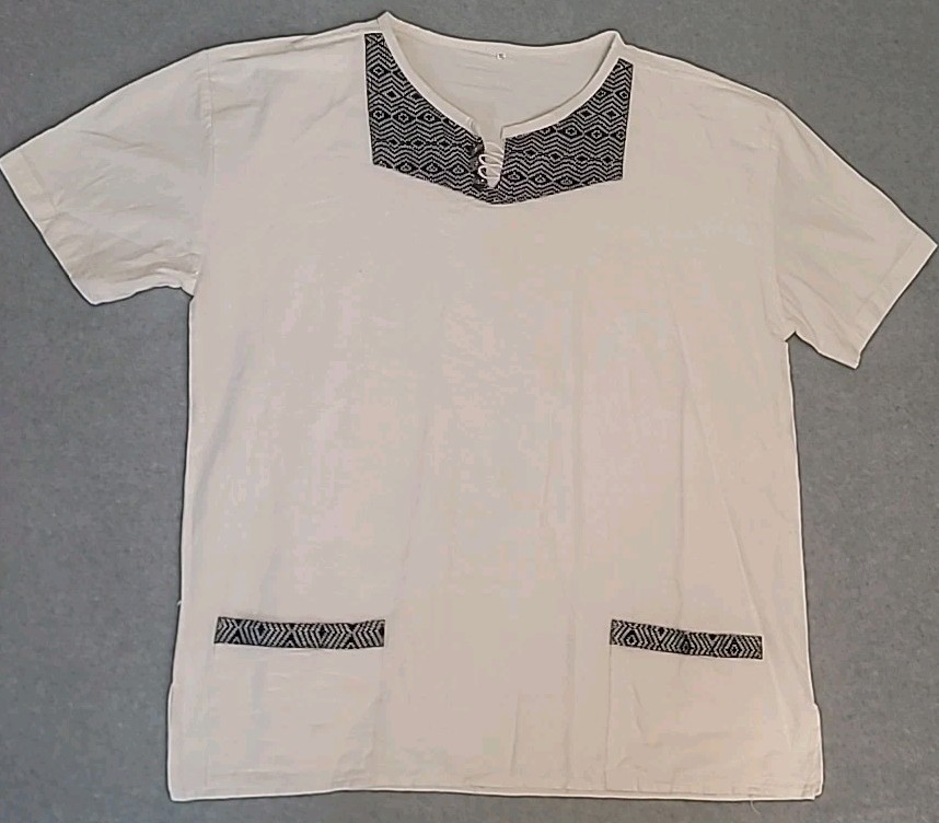Ethiopian Traditional Embroidered Men Shirt Size XL