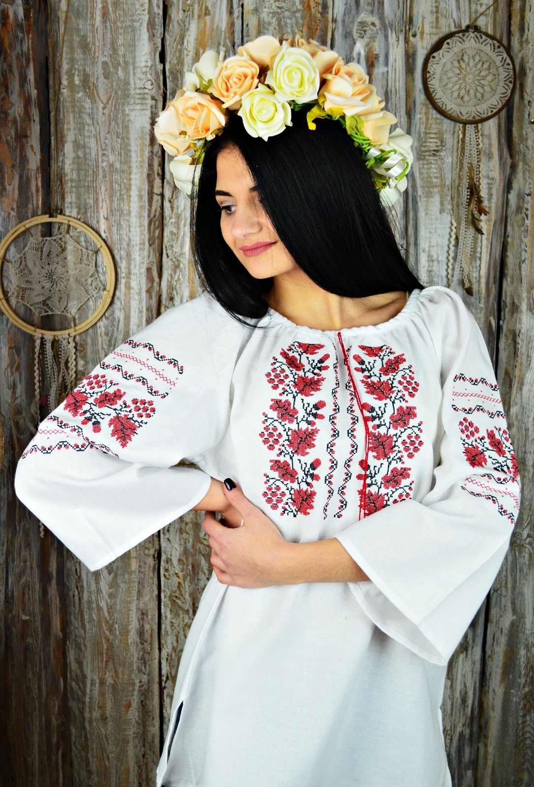 Ukrainian embroidered traditional shirt, blouse, sorochka vyshyvanka, 3 models