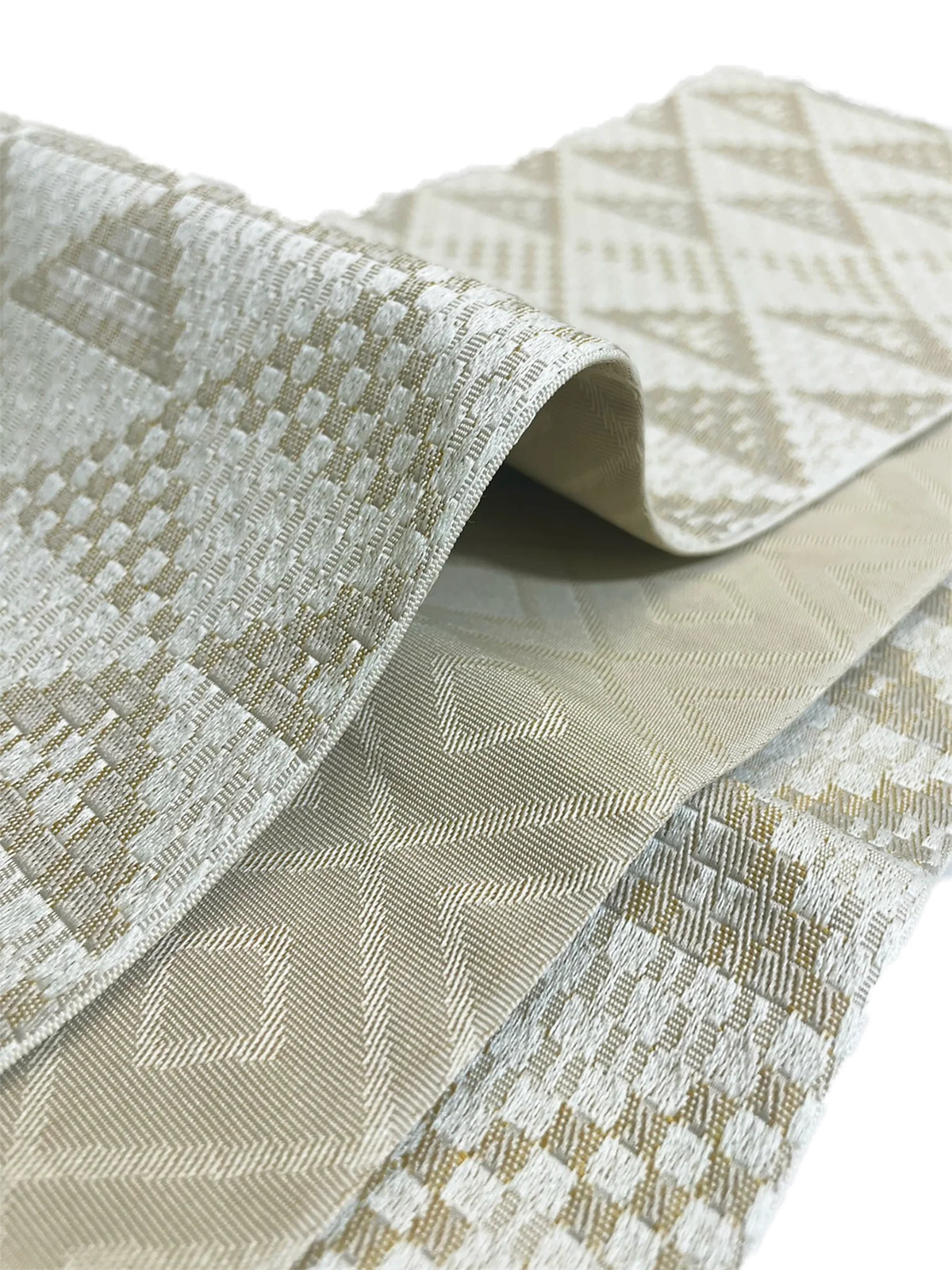 Women’s Cotton Yukata Coordinate Set For Beginners : White, Flowers & Beige Obi