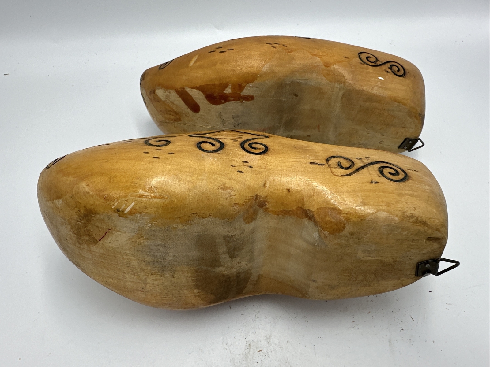 Vintage Dutch Holland Carved Wood Wooden Clogs Childrens Shoes Wall Decor.