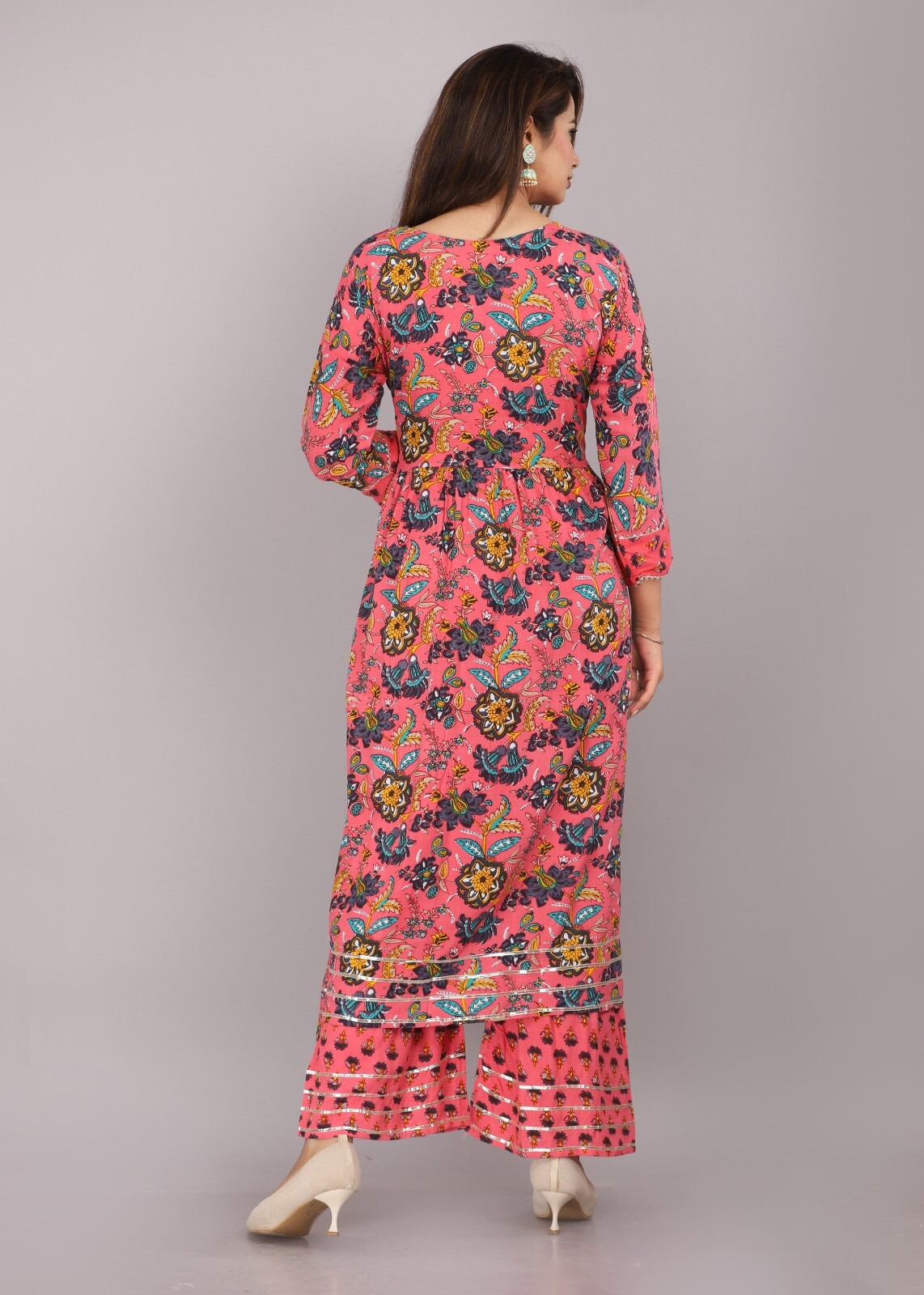 Attractive Traditional Wear Multicolor Kurti, Palazzo With Dupatta For Women