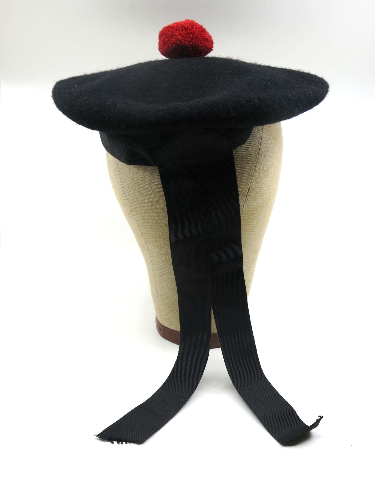 NWT BALMORAL SCOTTISH BLACK 100% WOOL HAT CAP / Highland Balmoral Hat