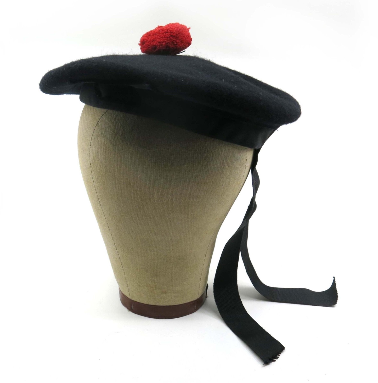 NWT BALMORAL SCOTTISH BLACK 100% WOOL HAT CAP / Highland Balmoral Hat
