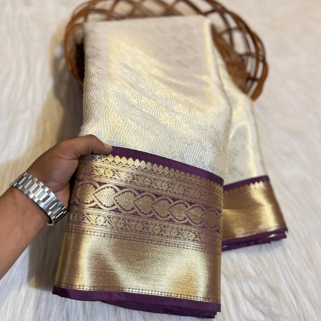 Premium Banarasi Kanjivaram Tissue Silk Saree Indian Wedding Festival Sari