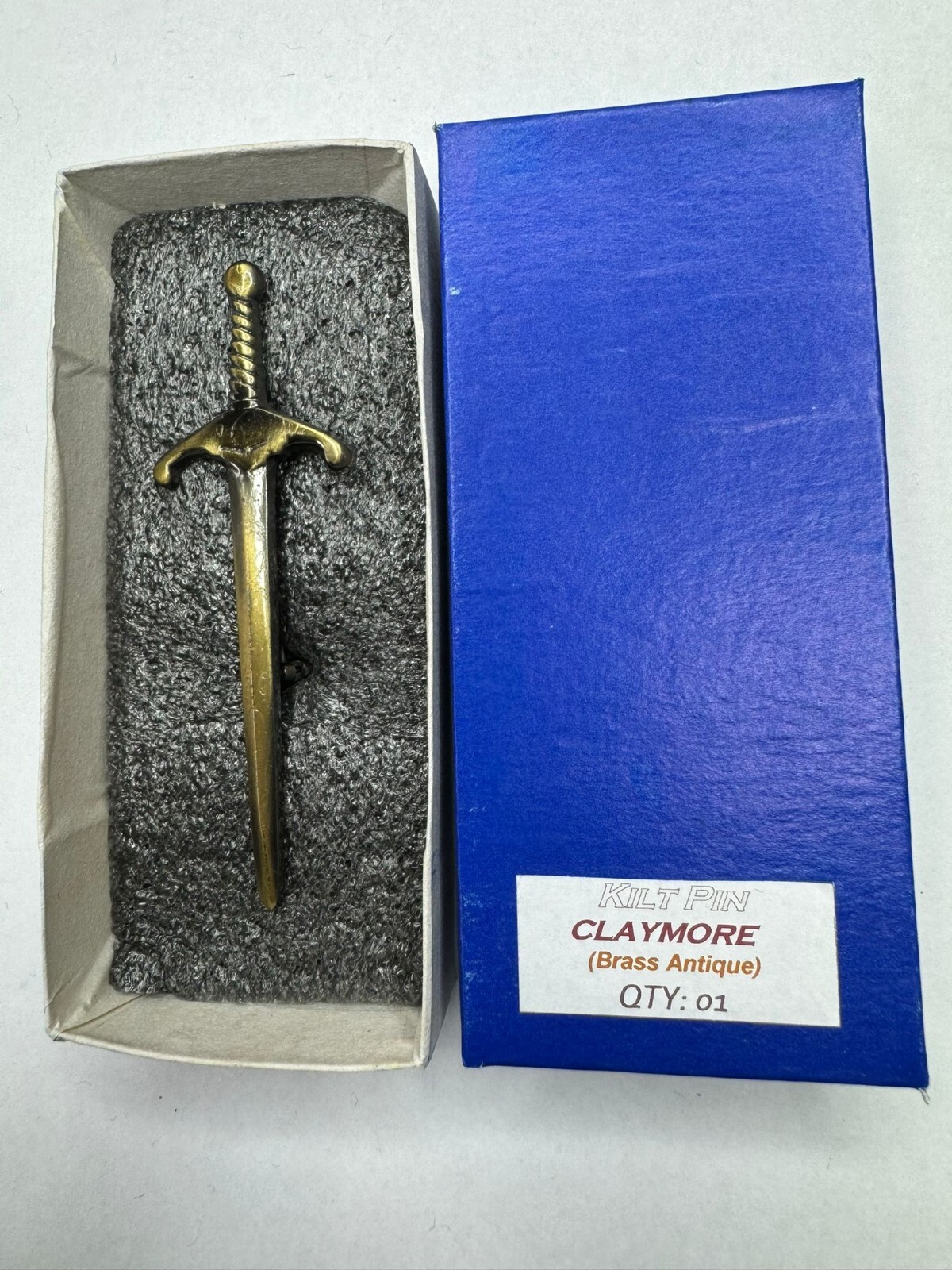 Claymore Scottish 4″ Brass Antique Finish Kilt Pin