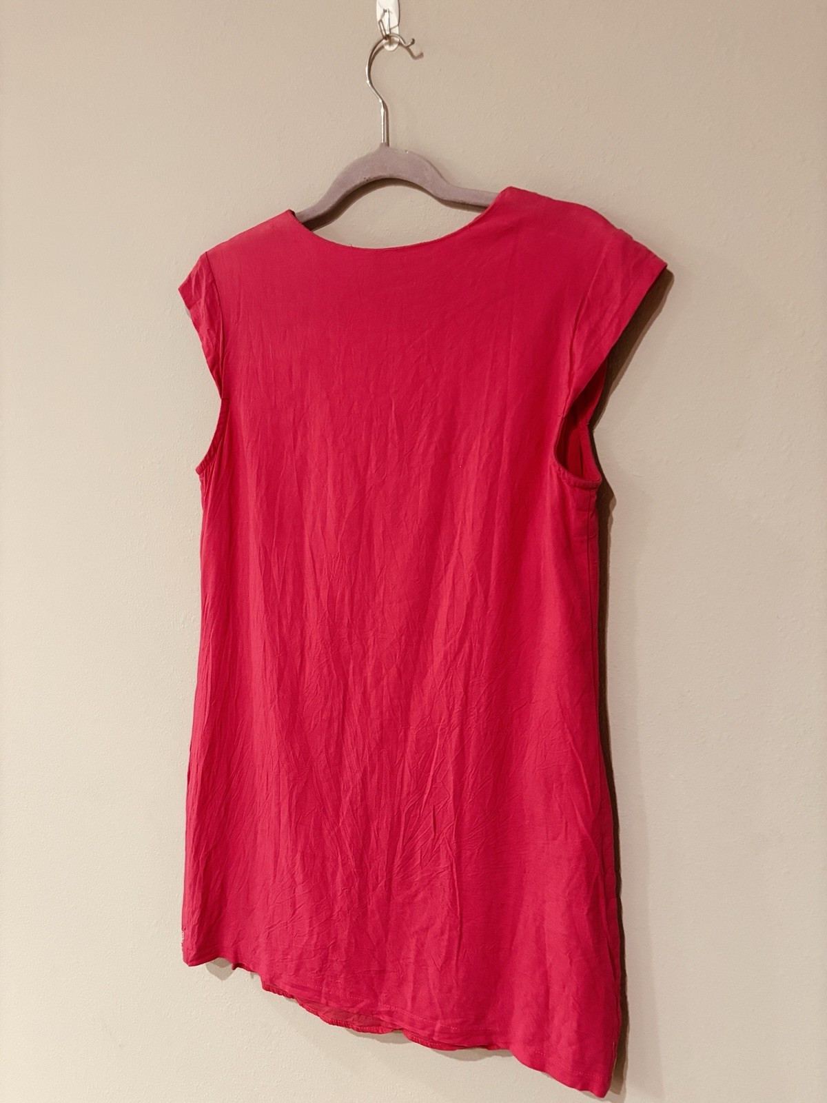 The Langford Line Pink Embroidered Kurta M Linen Blend Traditional Elegant Chic