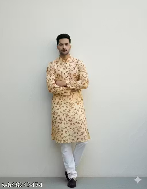 Men’s Cotton blend Kurta pajama set for Festival, Wedding & Home Function Ethnic