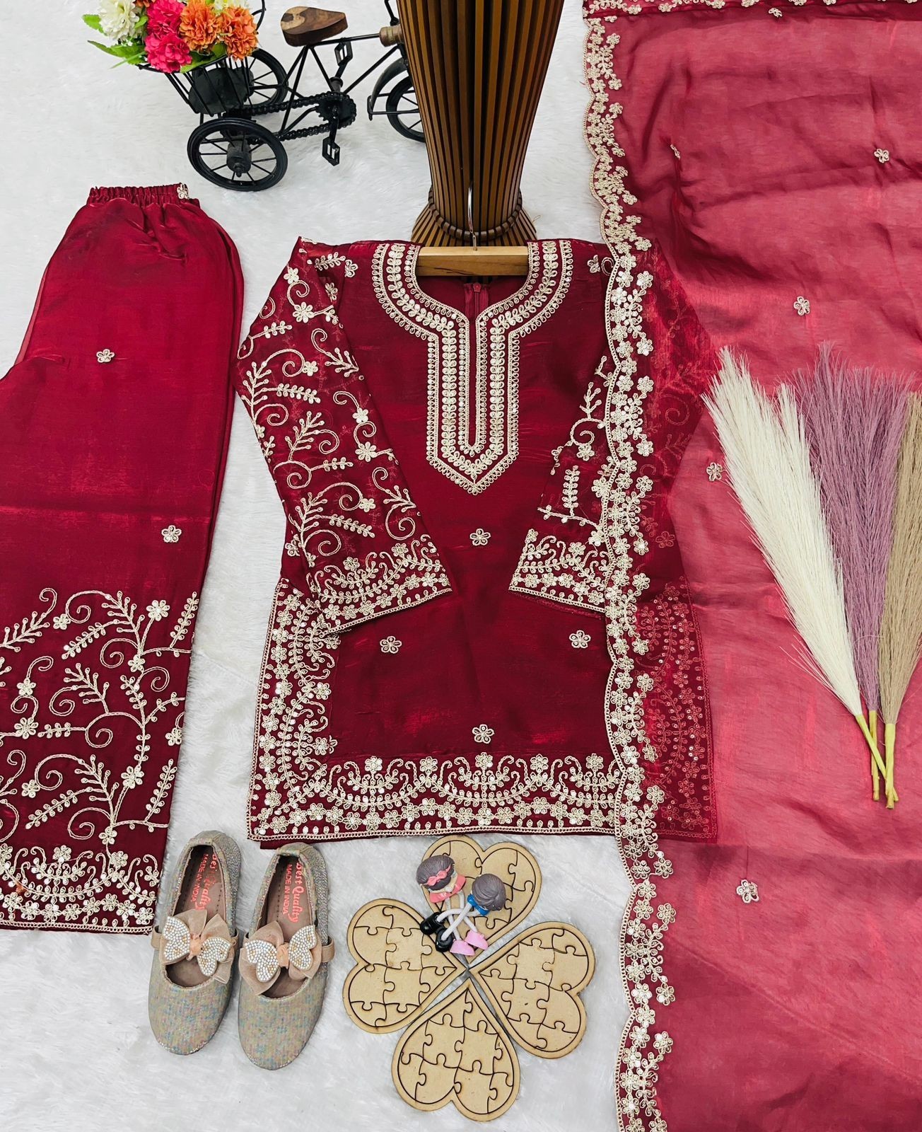 Readymade kids girls top sharara party wear eid indian girls designer dress