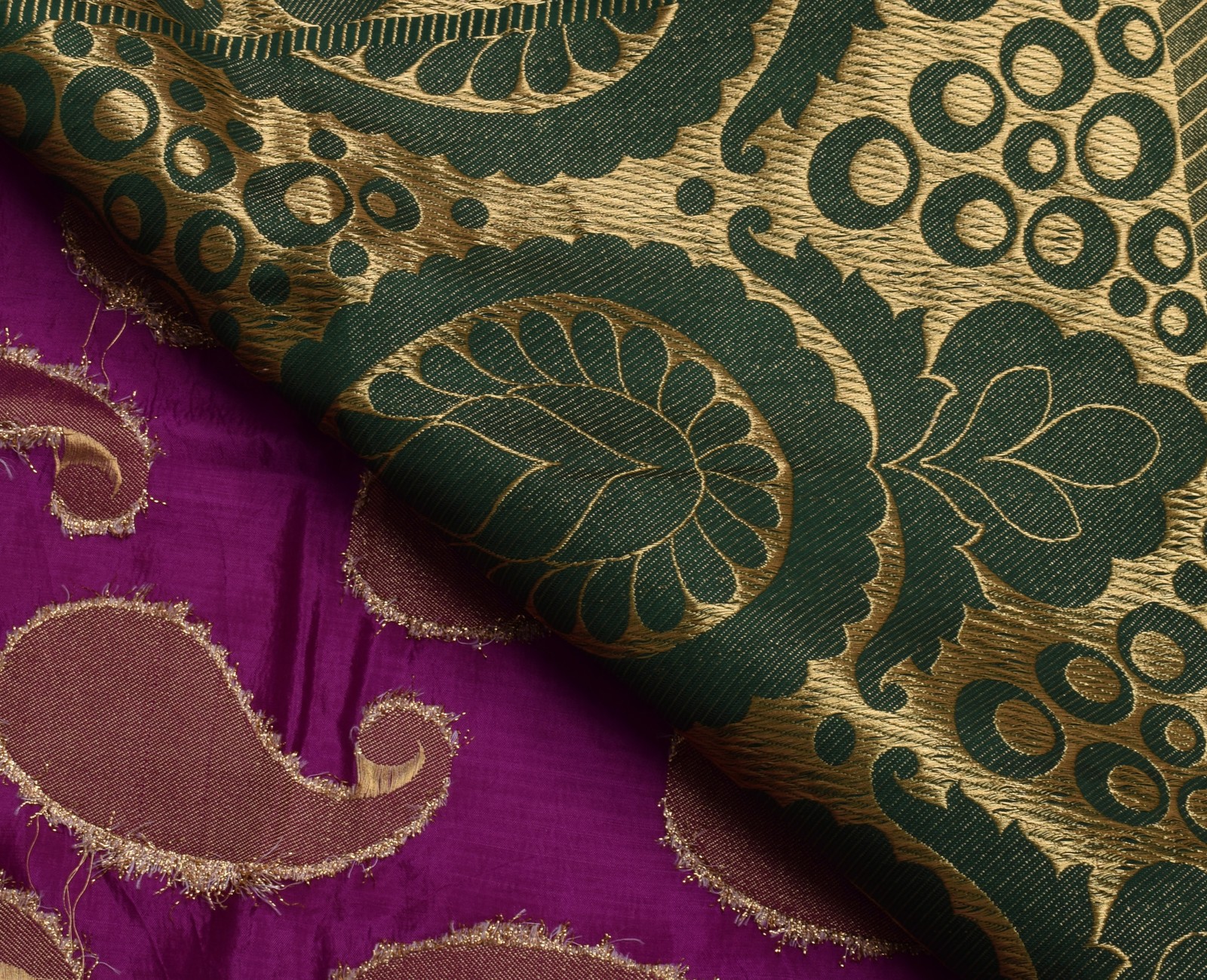 Sushila Vintage Purple Indian Saree Blend Silk Zari Woven Paisley Sari Fabric