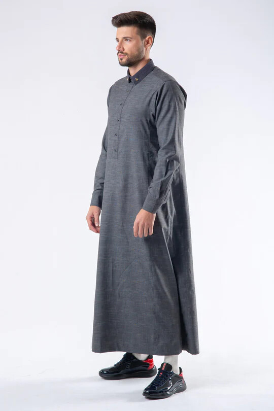 Lawung Mens Thobe Al Ameer Jubba Arab Islamic Thaub Muslim Dishdasha AA2403