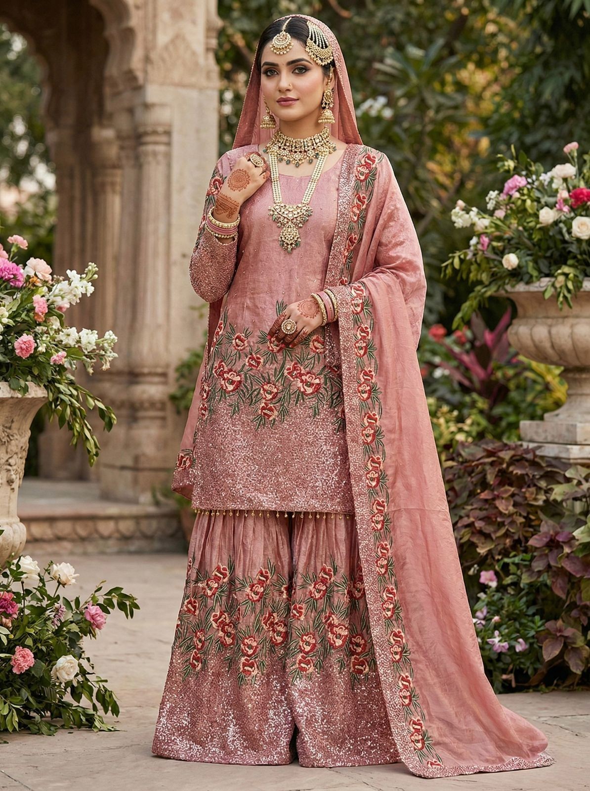 Indian Bollywood Pakistani Sharara Suit Beautiful Wedding Wear Salwar Kameez