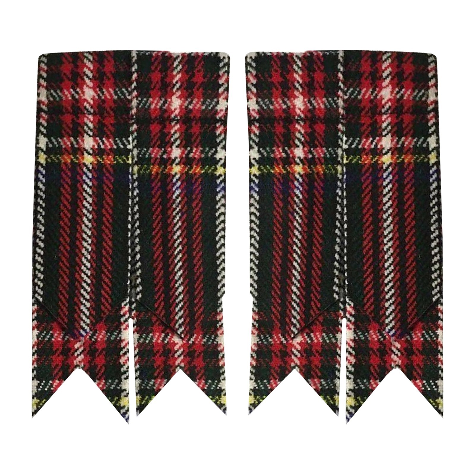 Scottish Tartan Black Stewart Flashes Traditional Highalanders Kilt Sock Garter