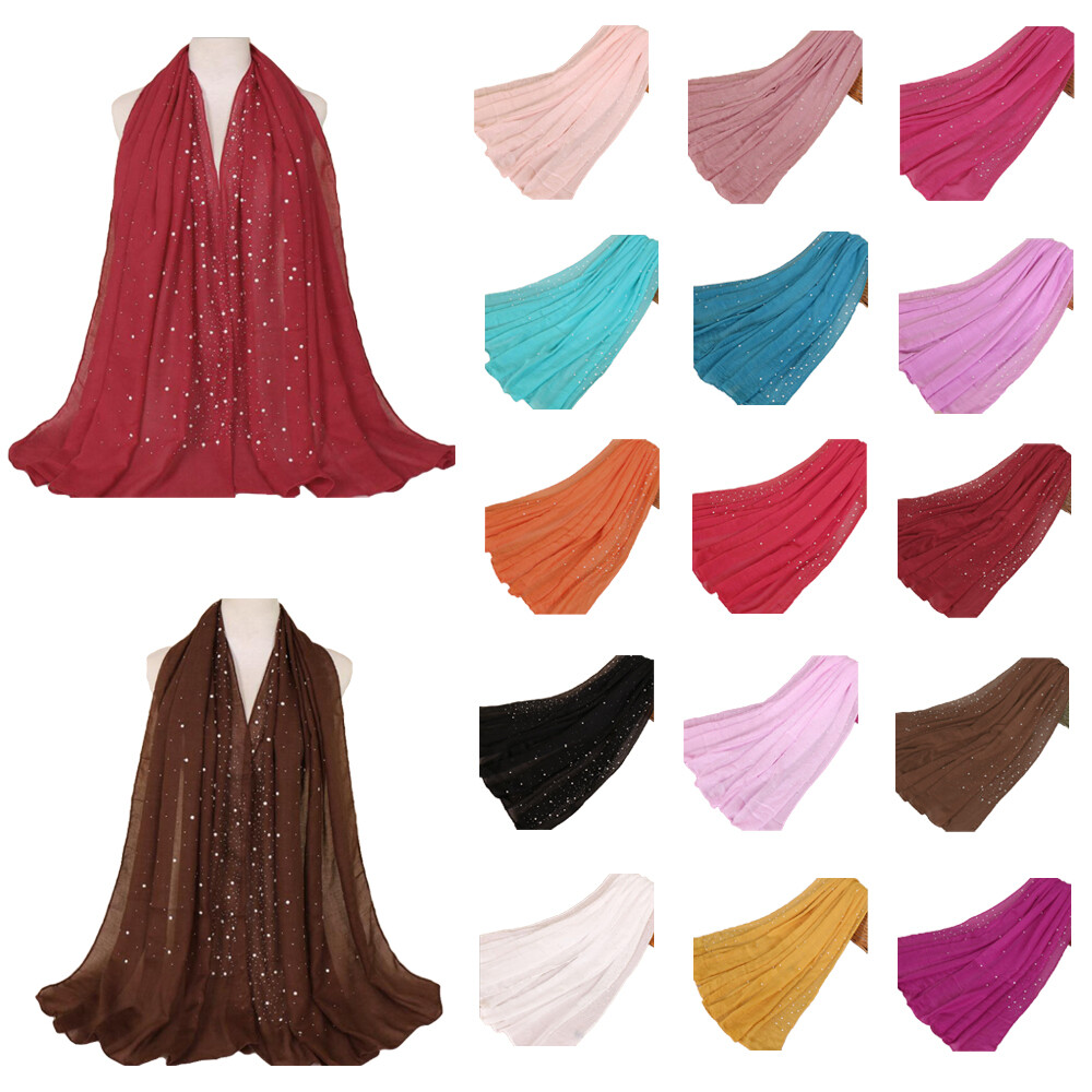 Women Plain Shawl Scarf Muslim Hijab Wrap Large Scarves Stole Headwear 180*70CM