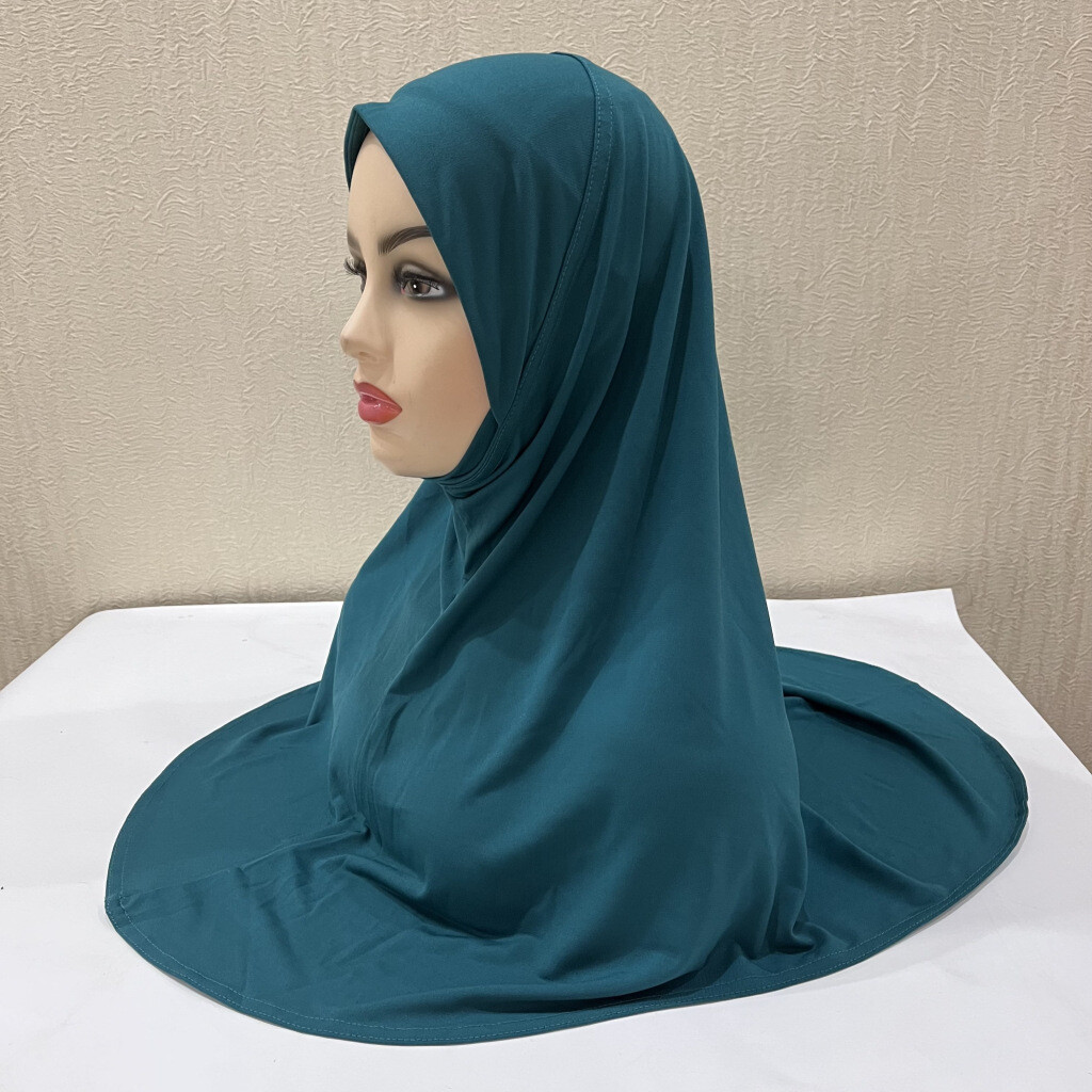 Teenage Girls Dwarf Womens Solid Color Amira Turban Muslim Prayer Hijab Headwear