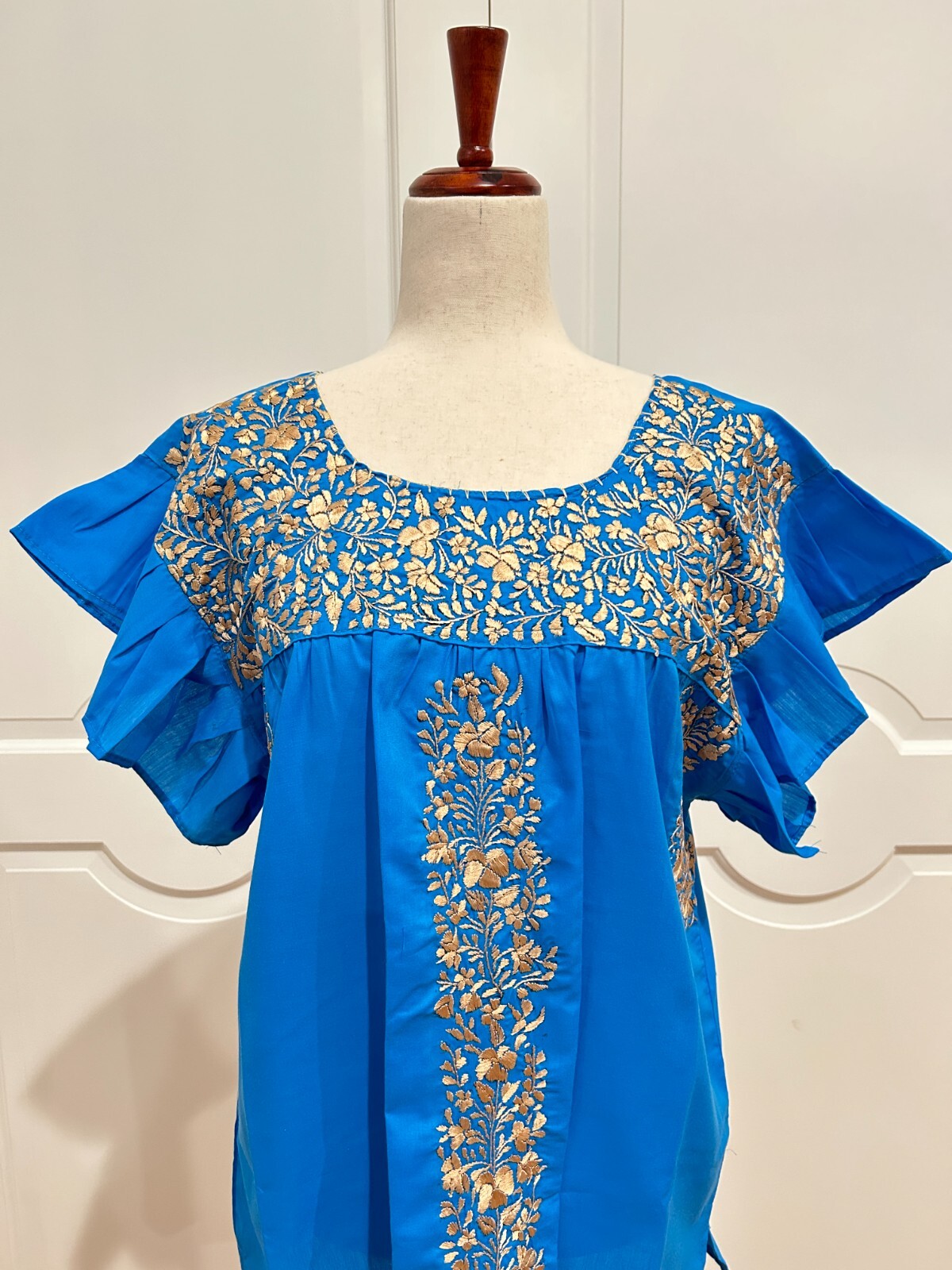 Handmade Embroidered San Antonino Blouse, Mexican top, S/M/L.