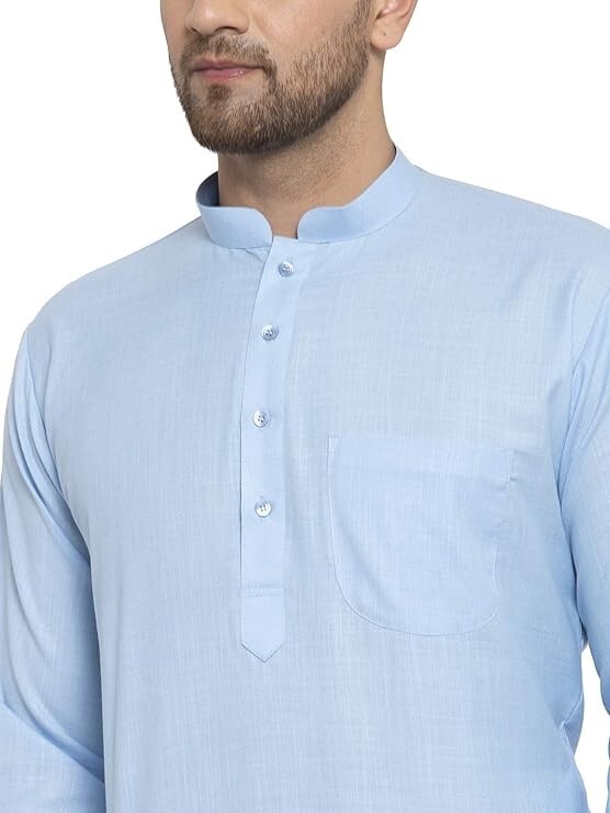 Men’s Cotton Solid Kurta With Drawstring Pyjama Set