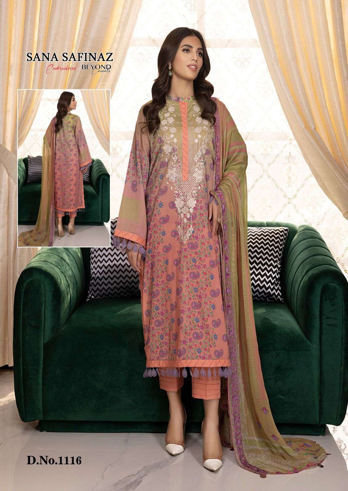 NEW Sana Safinaz pakistan embroidered salwar kameez in size M-38 3pc pick yours.