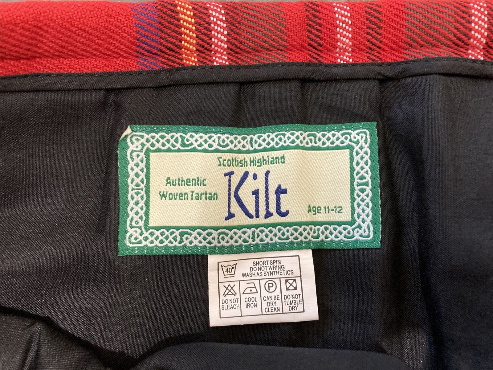 Authentic Woven Tartan Scottish Highland Kilt – Child Age 10-11