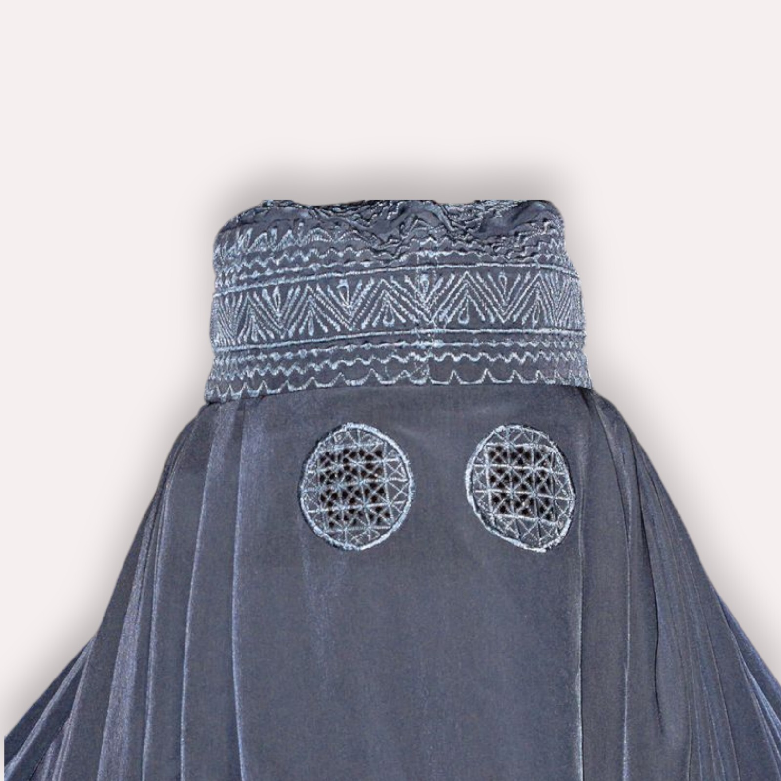 Handmade Islamic Kashmiri Burqa with Separate Eye Grills, No Sleeves Long Jilbab