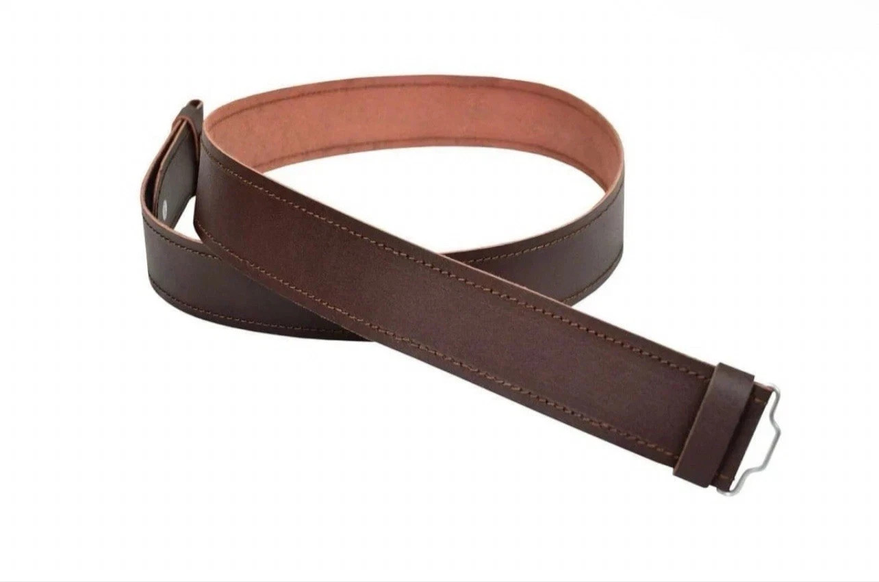 CC Leather Kilt Belt Adjustable size for Kilts Highland Brown Thistle Embosse