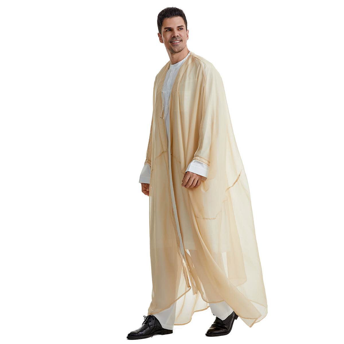 Islamic Men Jubba Thobe Kimono Arab Kaftan Bisht Abaya Robe Djellaba Dishdasha
