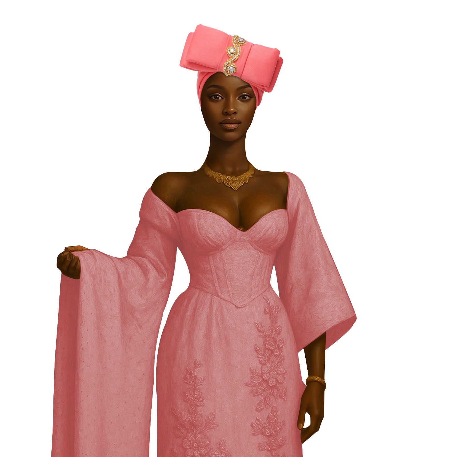 New Africa Tradition Turban Cap Bow Diamond Wrap Hat Auto Gele Birthday Headwear