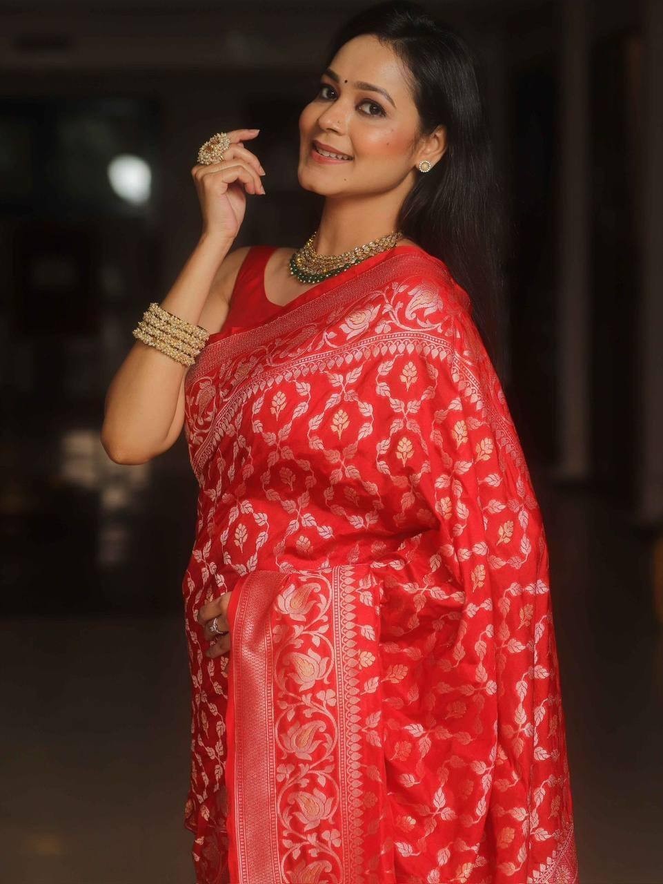 Women’s Banarasi Festival Wear Soft Silk Saree With Blouse Piece Sari