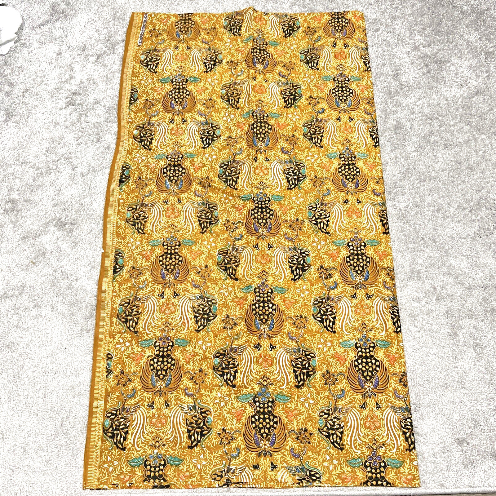 Traditional Batik Indonesia Women’s Sz 41×89″ Loose Sarong Peafowl Pattern Brown