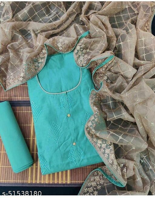 Women`s Indian Ethnic Salwar Suits & Organza Silk Work Dupatta Dress Materials