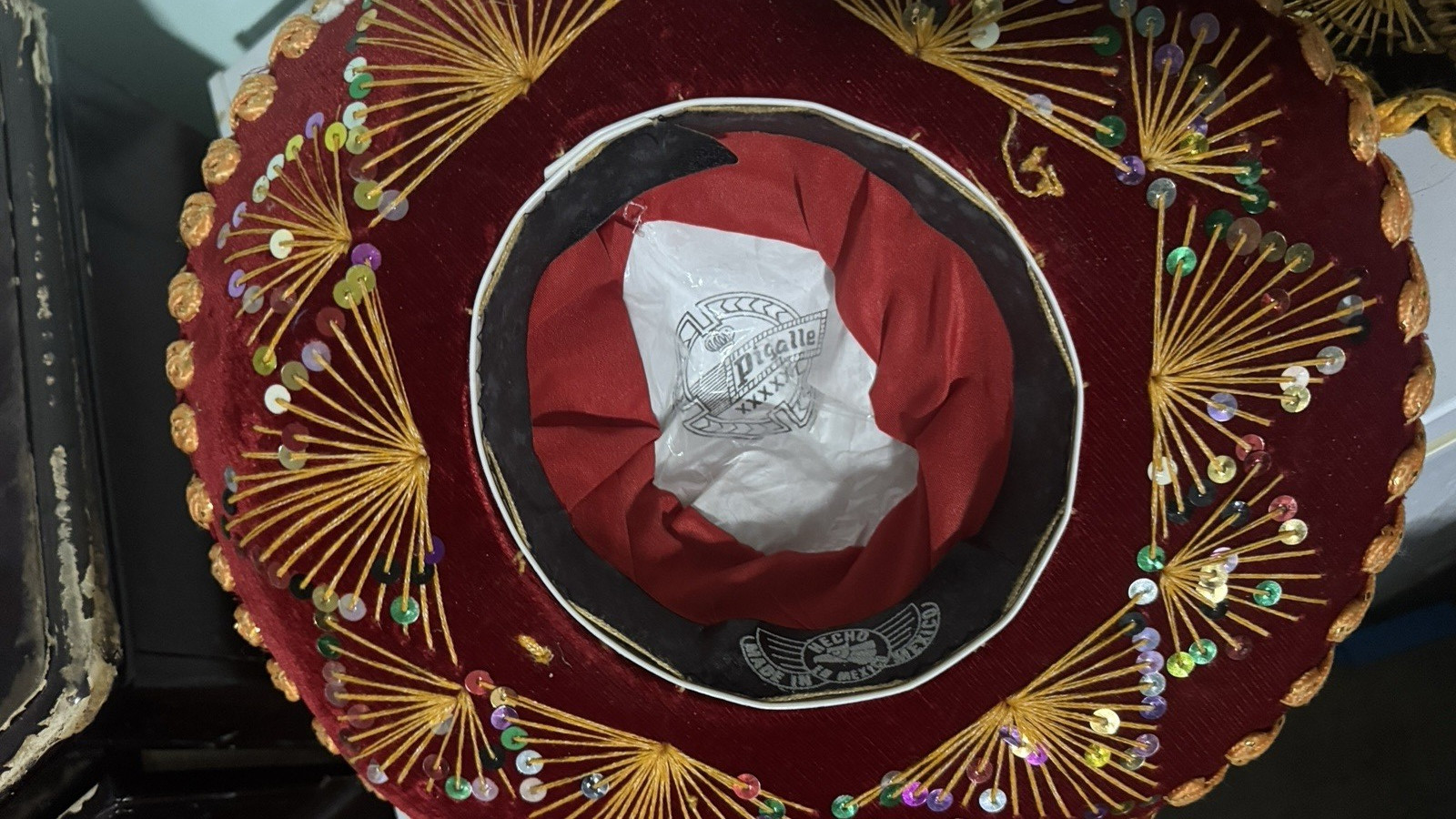 Vintage Mexican Velvet Sequined Sombreros Set of 4 Pigalle Hecho En Mexico Maria