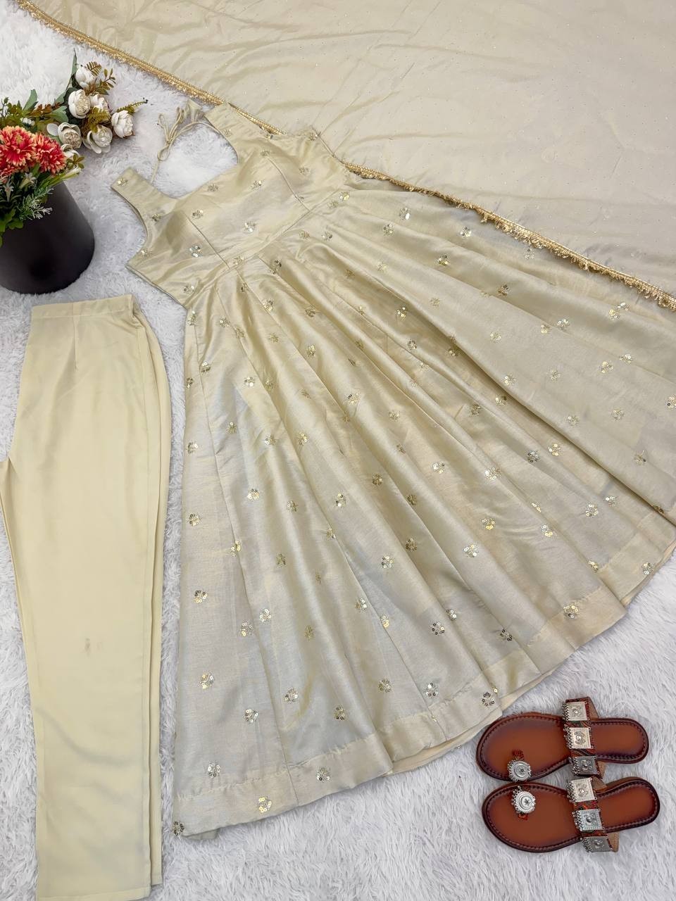Presenting New Heavy Cosmos Gold Salwar Kameez With Dupatta For Women
