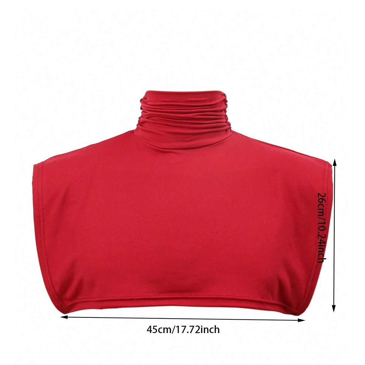 Women Solid Color Fake Collar Pleated false neck scarf Half Top Blouse Islamic