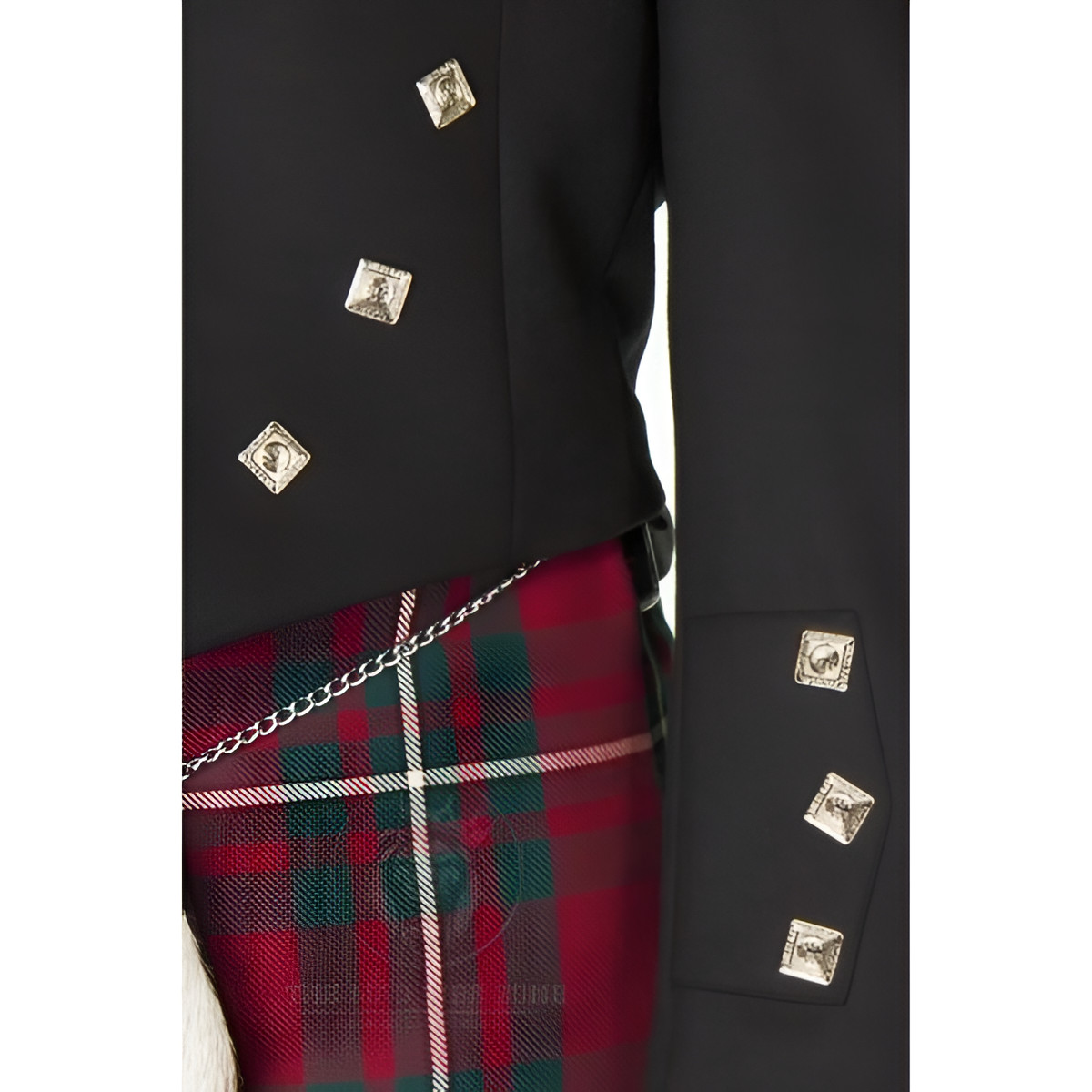 Prince Charlie Kilt Jacket 100% Wool Highland Black Wear 3 & 5 Button Waistcoat