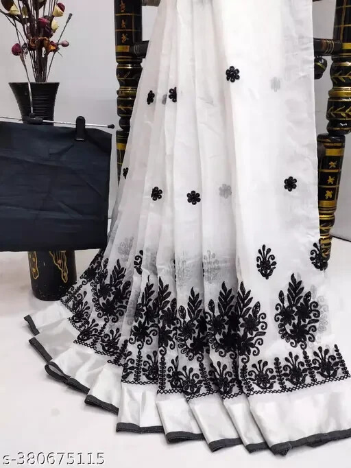 Women’s Chanderi Silk saree with Separate blouse Piece
