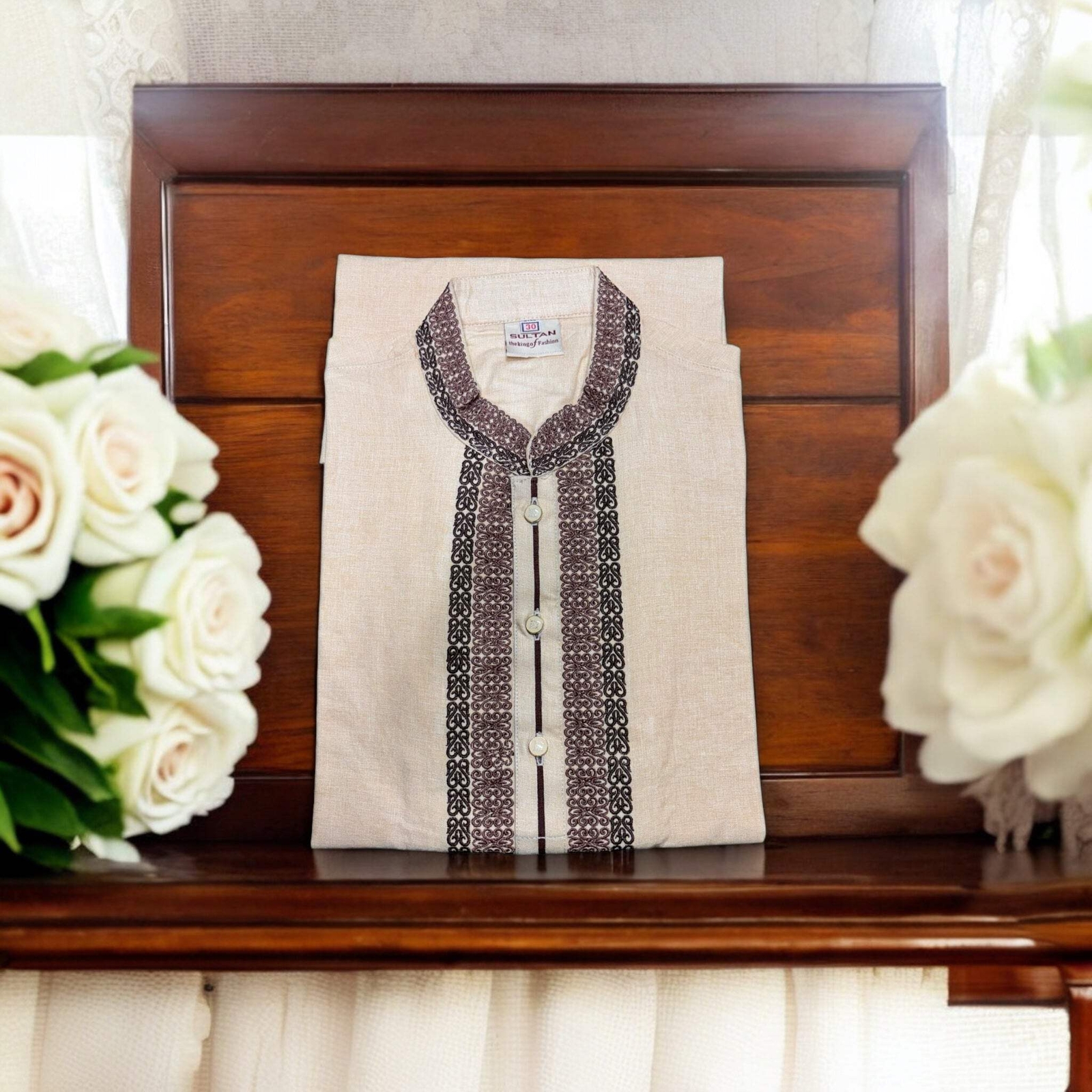 Beige – Soft Cotton Traditional Boys Kurta- 015