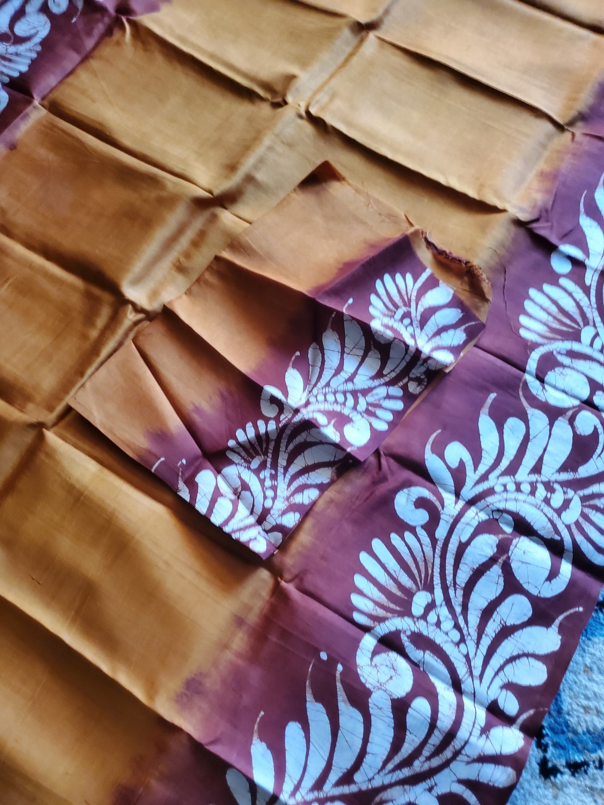 Women New Pure Silk Contemporary Batik Durga Saree Handloom Festive Wedding W Bp